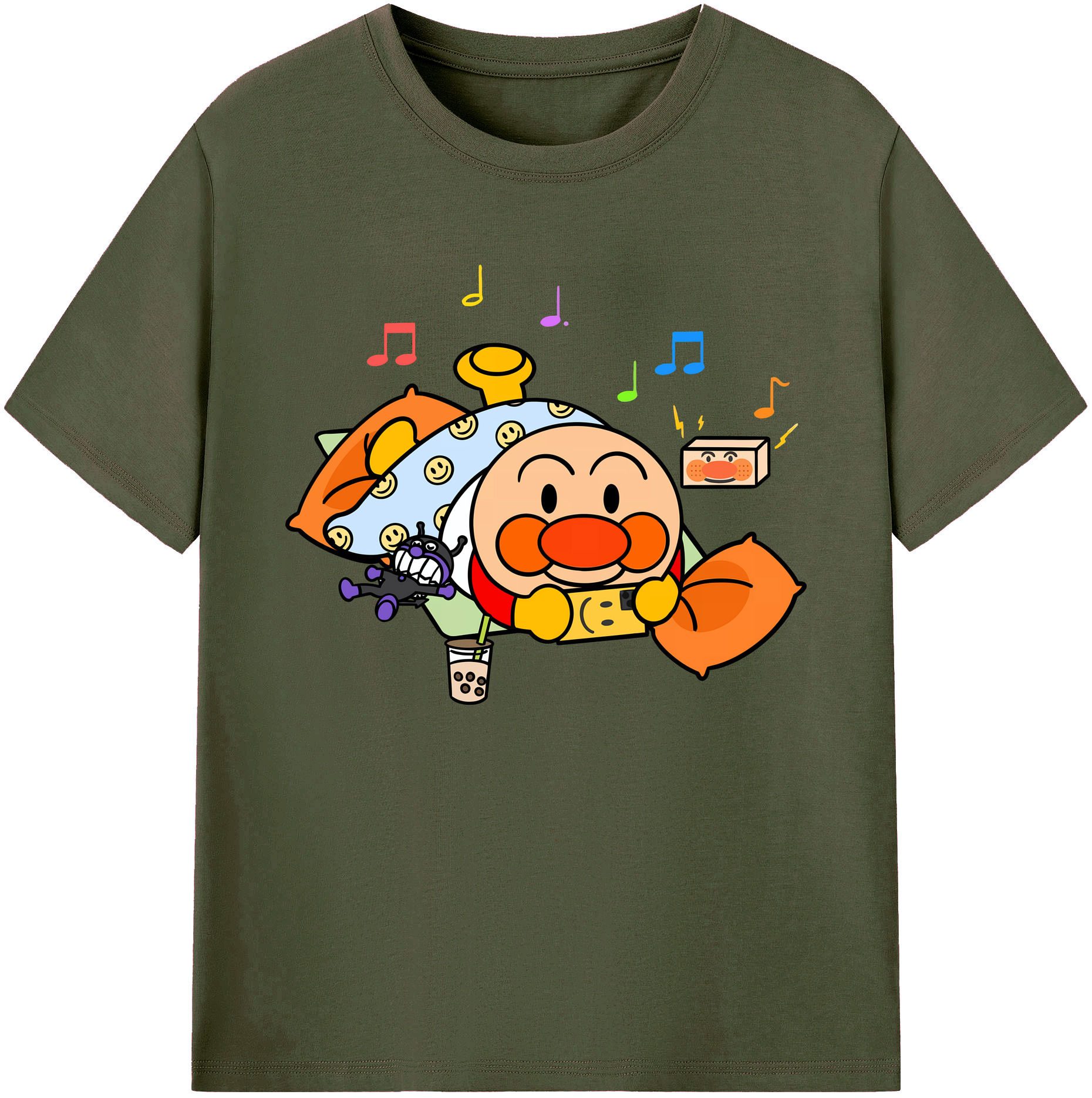 （画像用） アンパンマン Anpanman 綿100％ メンズ半袖Tシャツ｜肌触りやわらか＆通気性
